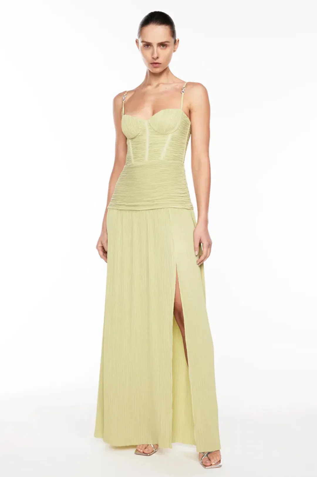 Manning Cartell Double Time Pleat Dress Pistachio Size 10 for rent on The Volte - main image