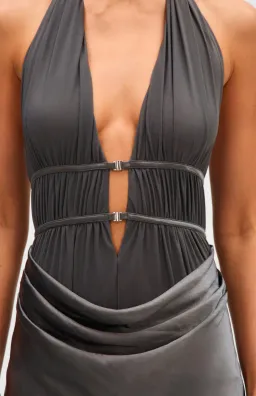 Misha Celine Satin Maxi Dress Pewter Size 10 for rent on The Volte - image 4