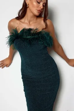 Elle Zeitoune Jain Midi Dress Emerald Green Size 8 for rent on The Volte - image 2