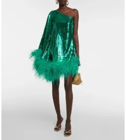 Taller Marmo Piccolo Disco Ubud Sequined Mini Dress Green Size 8 for rent on The Volte - image 1