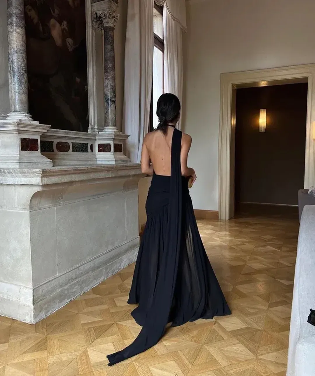 Effie Kats Venezia Gown Black Size M/Au 10 for rent on The Volte - main image