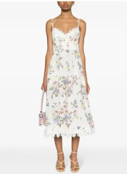 Zimmermann Appliqué Picnic Dress Blue Floral Size 1/Au 10 for rent on The Volte - image 2