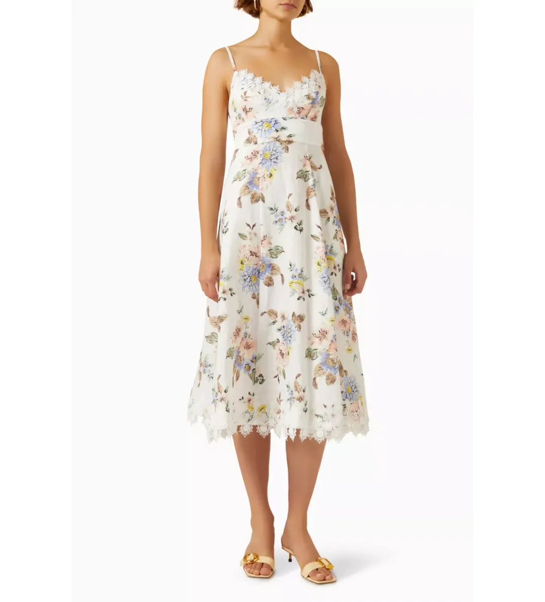 Zimmermann Appliqué Picnic Dress Blue Floral Size 1/Au 10 for rent on The Volte - main image