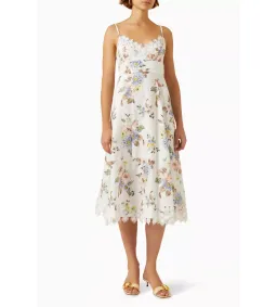 Zimmermann Appliqué Picnic Dress Blue Floral Size 1/Au 10 for rent on The Volte - image 1