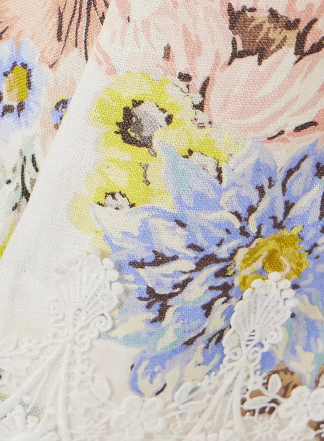 Zimmermann Appliqué Picnic Dress Blue Floral Size 1/Au 10 for rent on The Volte - main image