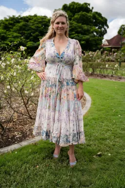 Zimmermann The Halliday Tiered Midi Dress in Spliced Size 4 / AU 16 for rent on The Volte - image 3