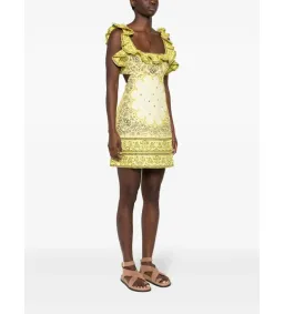 Zimmermann The Matchmaker Frilled Mini in Yellow Bandana Size 0/AU8 for rent on The Volte - image 2