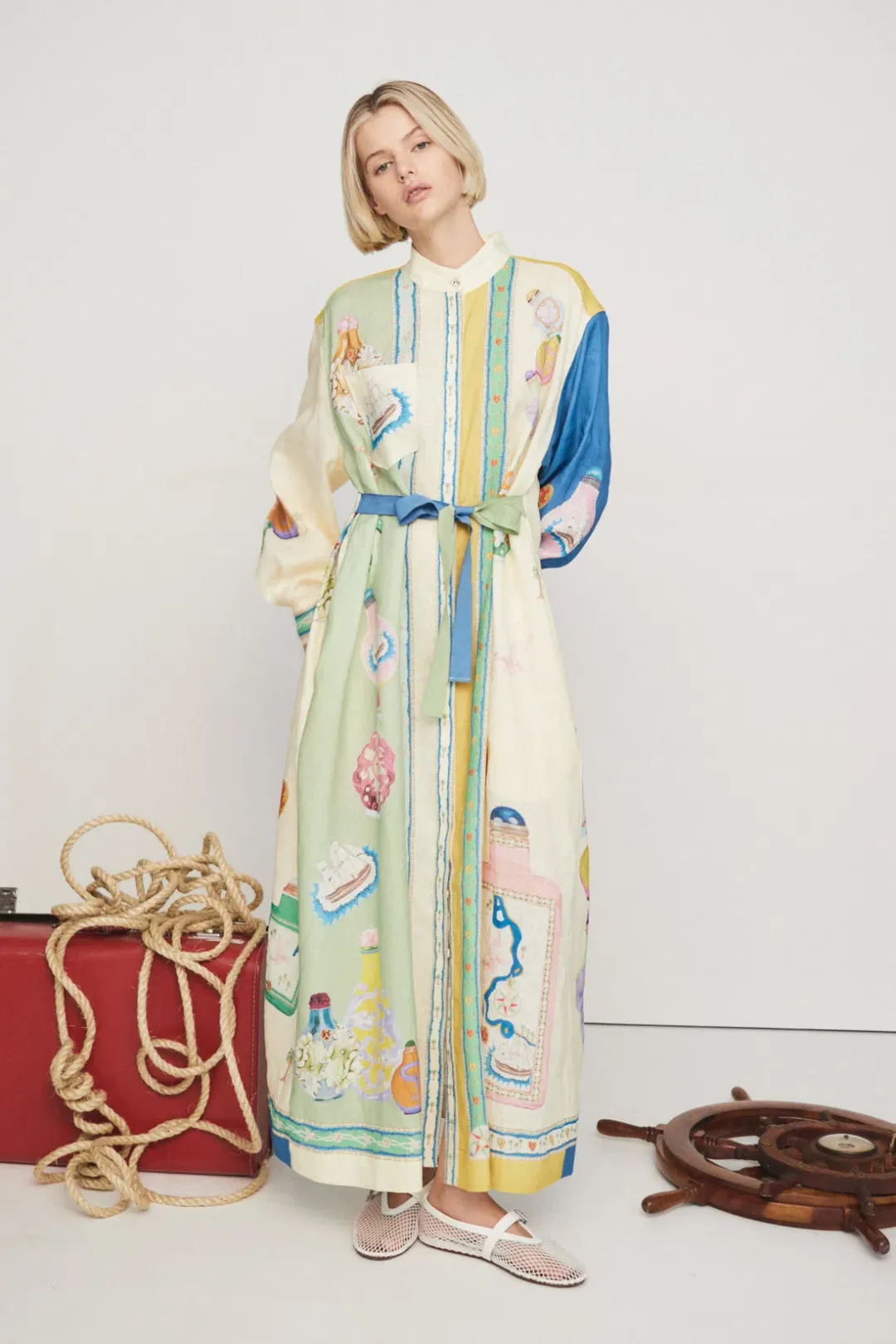 Alemais Elixir Shirtdress Print Size 8 for rent on The Volte - main image