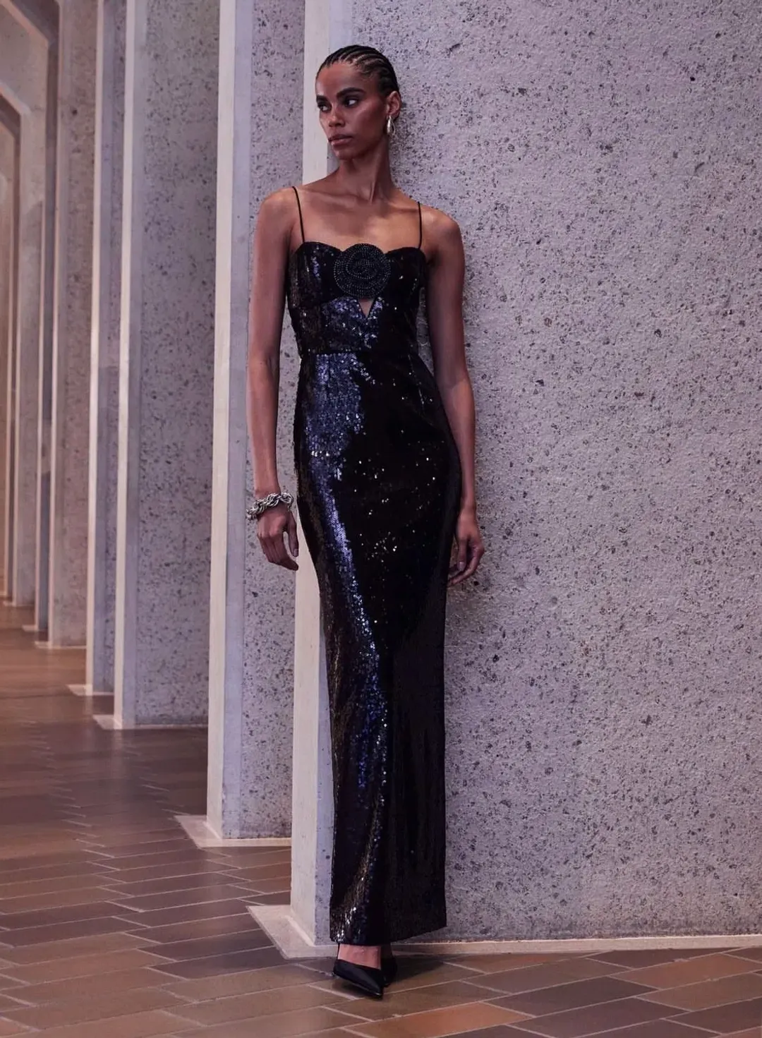 Rebecca Vallance Denise Gown Black Size 8  for rent on The Volte - main image