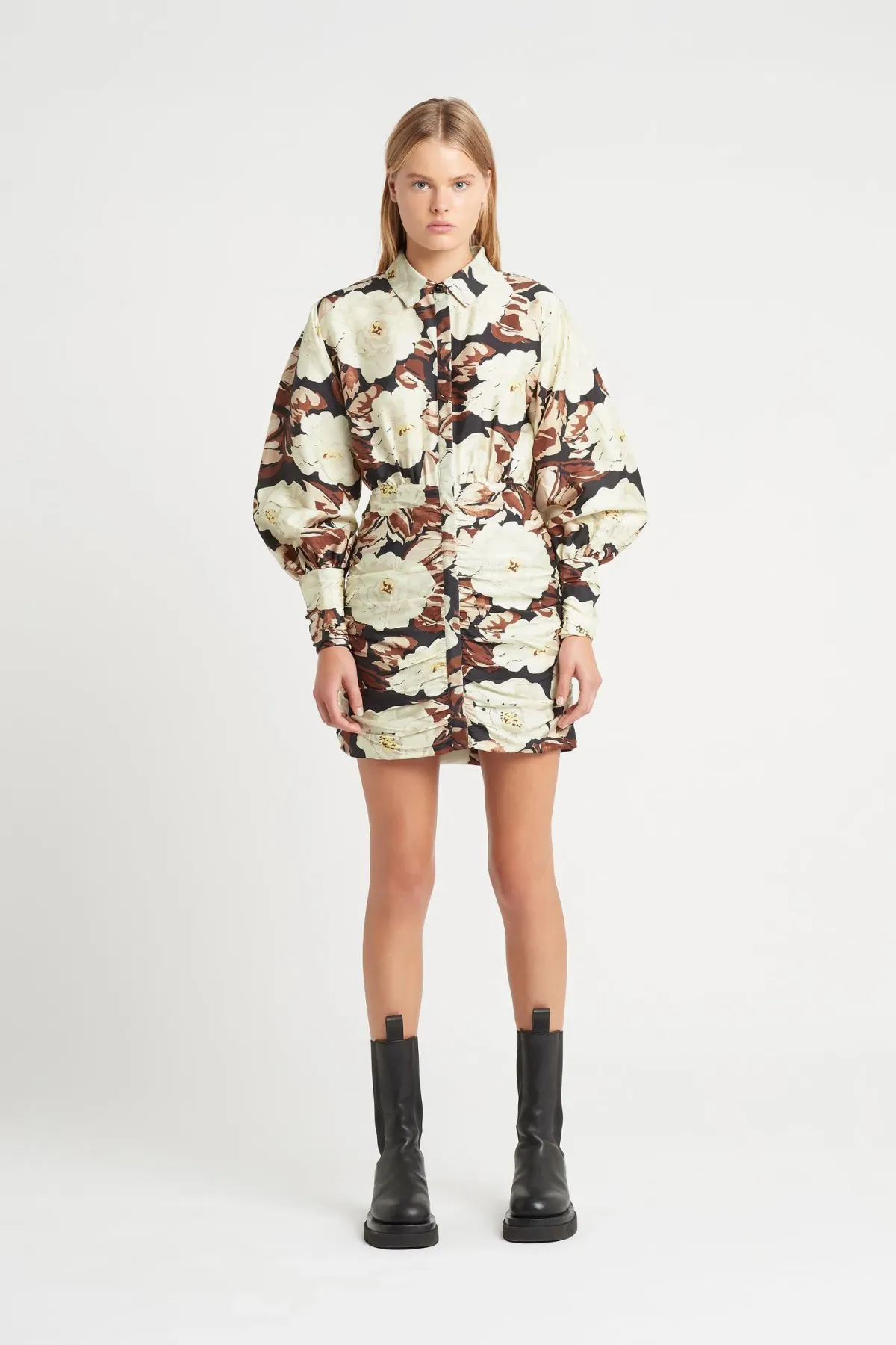Sir the Label Vivienne Shirt Mini Dress Floral Size 2 / AU 10 for rent on The Volte - main image