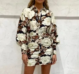 Sir the Label Vivienne Shirt Mini Dress Floral Size 2 / AU 10 for rent on The Volte - image 4