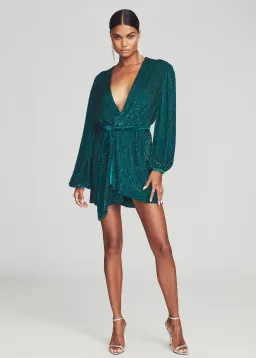 Retrofete Gabrielle Robe Mini Dress Green Size 10 for rent on The Volte - image 1