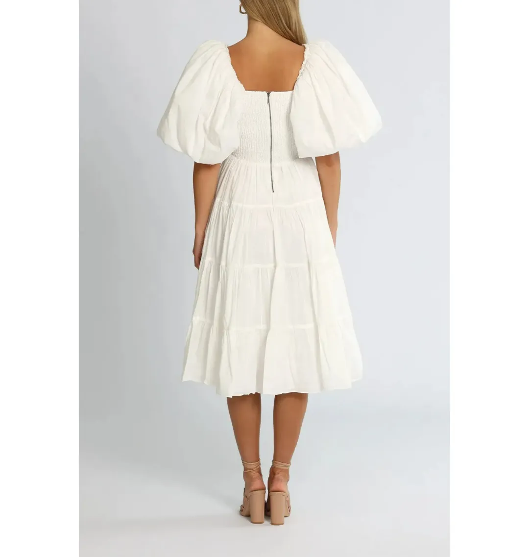 Aje Cherished Midi Dress White Size AU 8 for rent on The Volte - main image