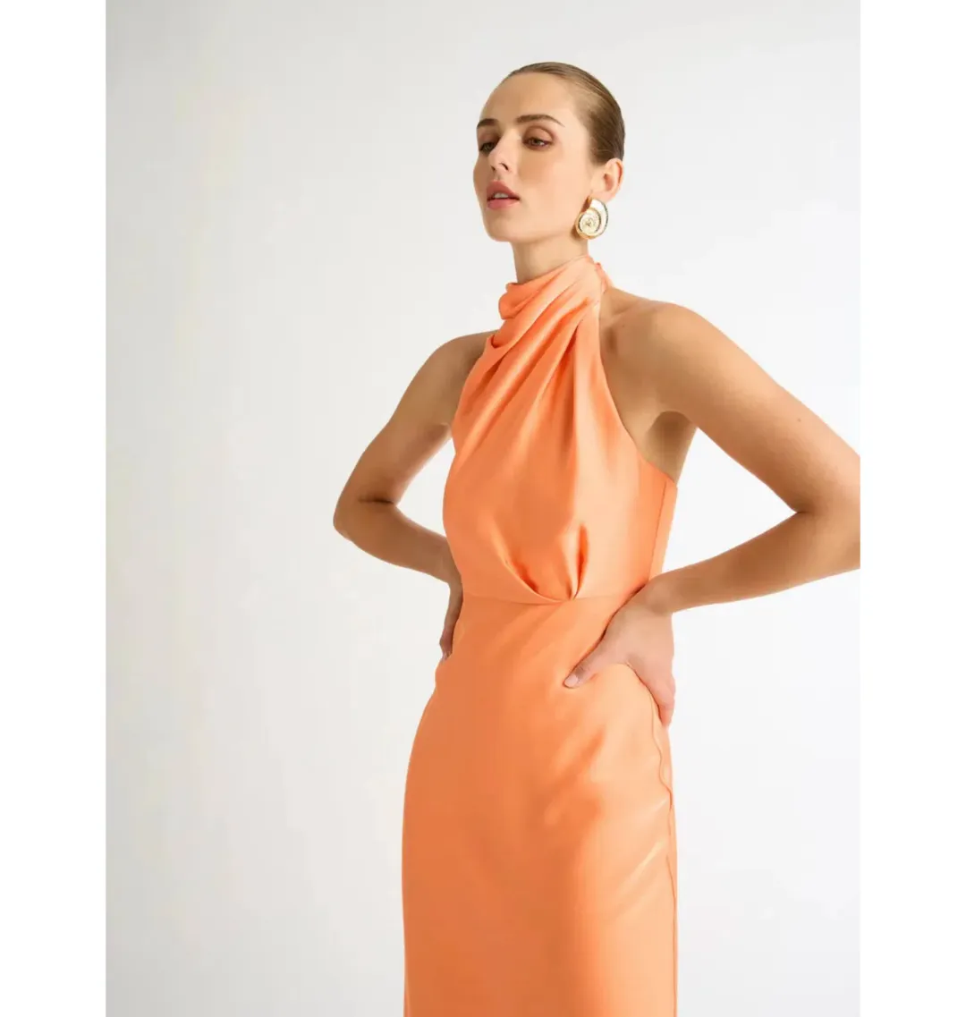 Sheike Jasmine Midi Dress Coral Size AU 6 for rent on The Volte - main image