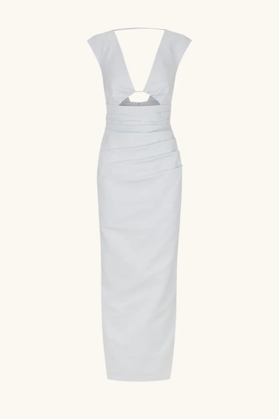 Shona Joy Lani Plunged Cut Out Maxi Dress Sky Ice Blue Size 12 for rent on The Volte - main image