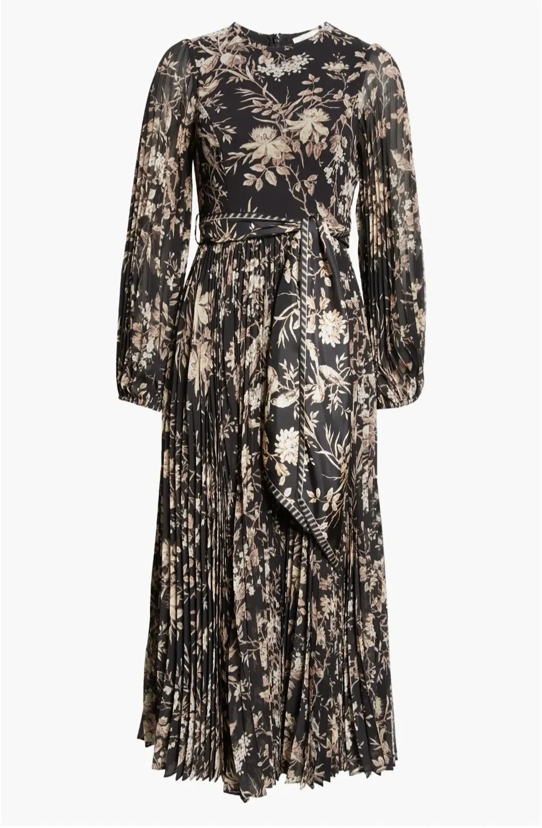 Zimmermann Sunray Long Sleeve Midi Dress in Black Mockingbird Size 1 / AU 10 for rent on The Volte - main image