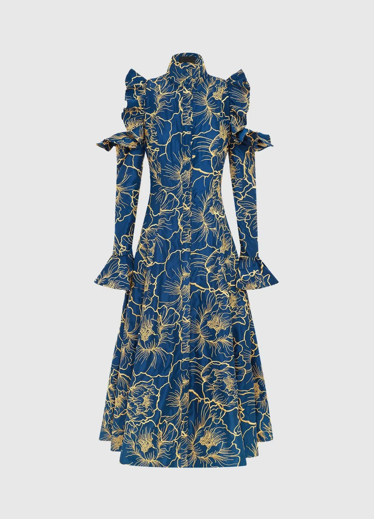 Leo Lin Ezra Midi Dress Marine Blue Size 14 for rent on The Volte - main image