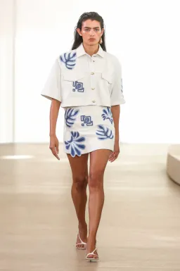 Aje Esprit Embroidered Skirt Size 10 and Top Size 6 Set Ivory-Blue  for rent on The Volte - image 4