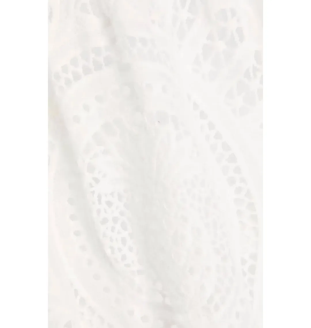 Zimmermann Cutout Broderie Anglaise Linen Mini Dress White Size 1 / AU 10 for rent on The Volte - main image