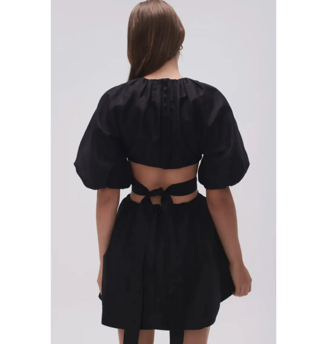 Aje Mimosa Cut Out Mini Dress Black Size AU 8 for rent on The Volte - main image