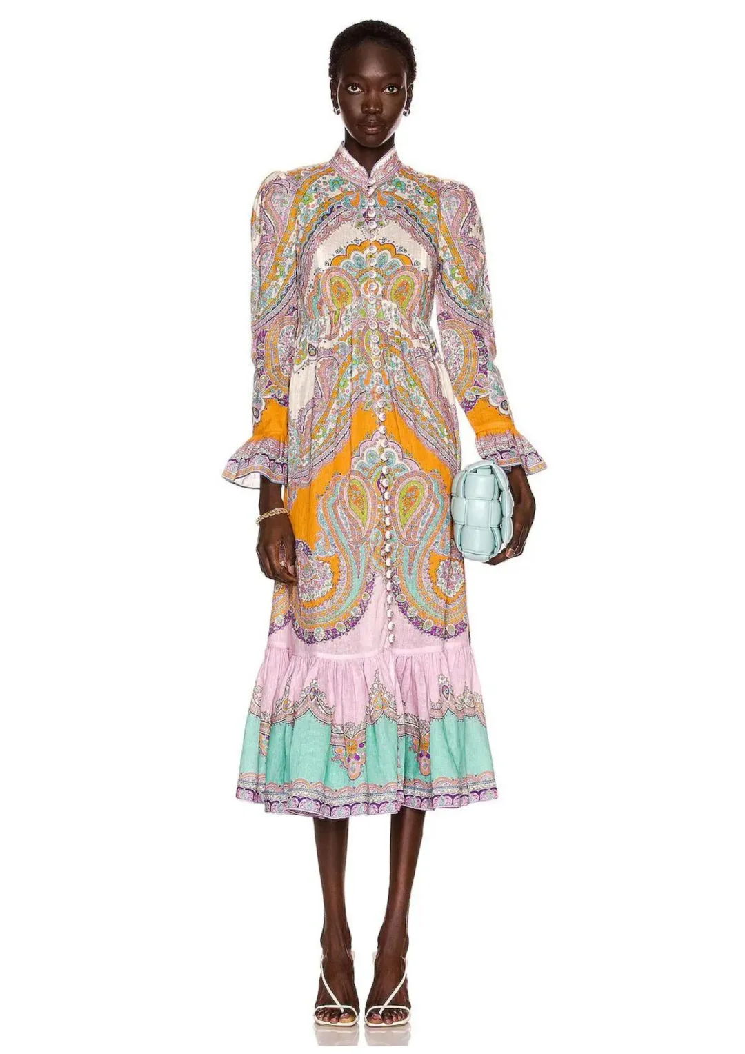 Zimmermann Lola Paisley Midi Dress Daisy Paisley Size 0 / AU 8 for rent on The Volte - main image