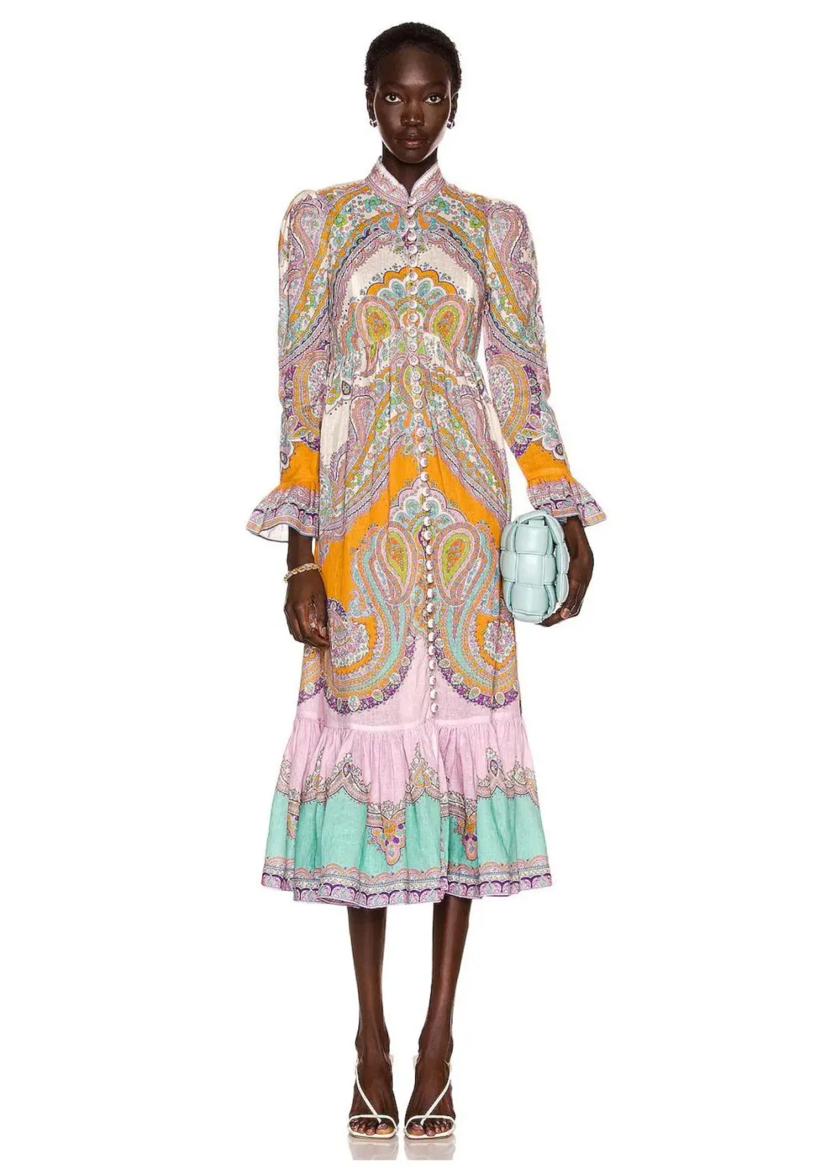 Zimmermann Lola Paisley Midi Dress Daisy Paisley Size 0 / AU 8 for rent on The Volte - main image