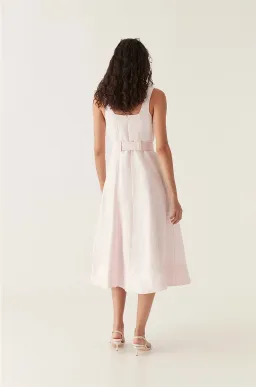Aje Clay Belted Midi Dress in Pastel Pink Size 6 for rent on The Volte - image 3