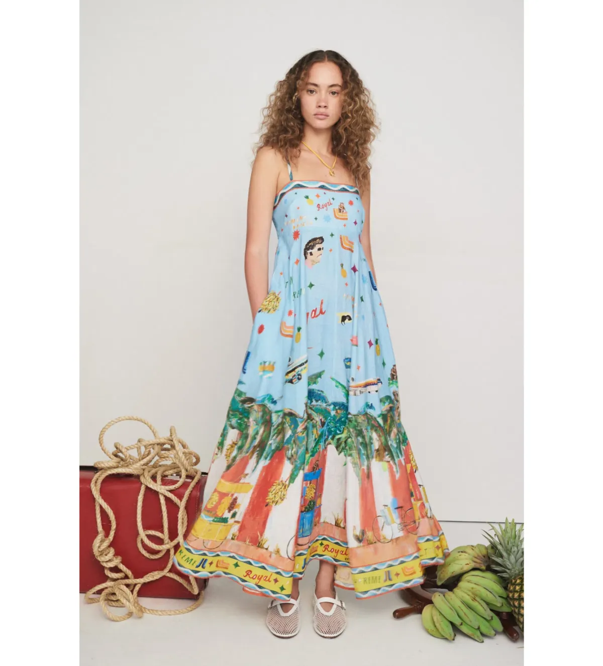 Alemais All Aboard Sundress Print Size AU 16 for rent on The Volte - main image