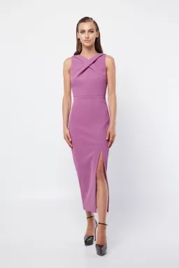 Mossman Virtuous Midi Dress in Mauve Size 8 for rent on The Volte - image 1