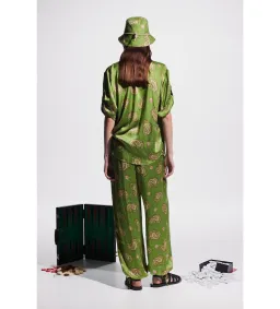 Alemais Dice Silk Shirt and Pant Set Green Size AU 14 for rent on The Volte - image 3