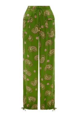 Alemais Dice Silk Shirt and Pant Set Green Size AU 14 for rent on The Volte - image 5