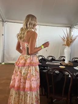 Zimmermann Laurel Frill Dress Pink Green Floral Size 2 / AU 12 for rent on The Volte - image 3