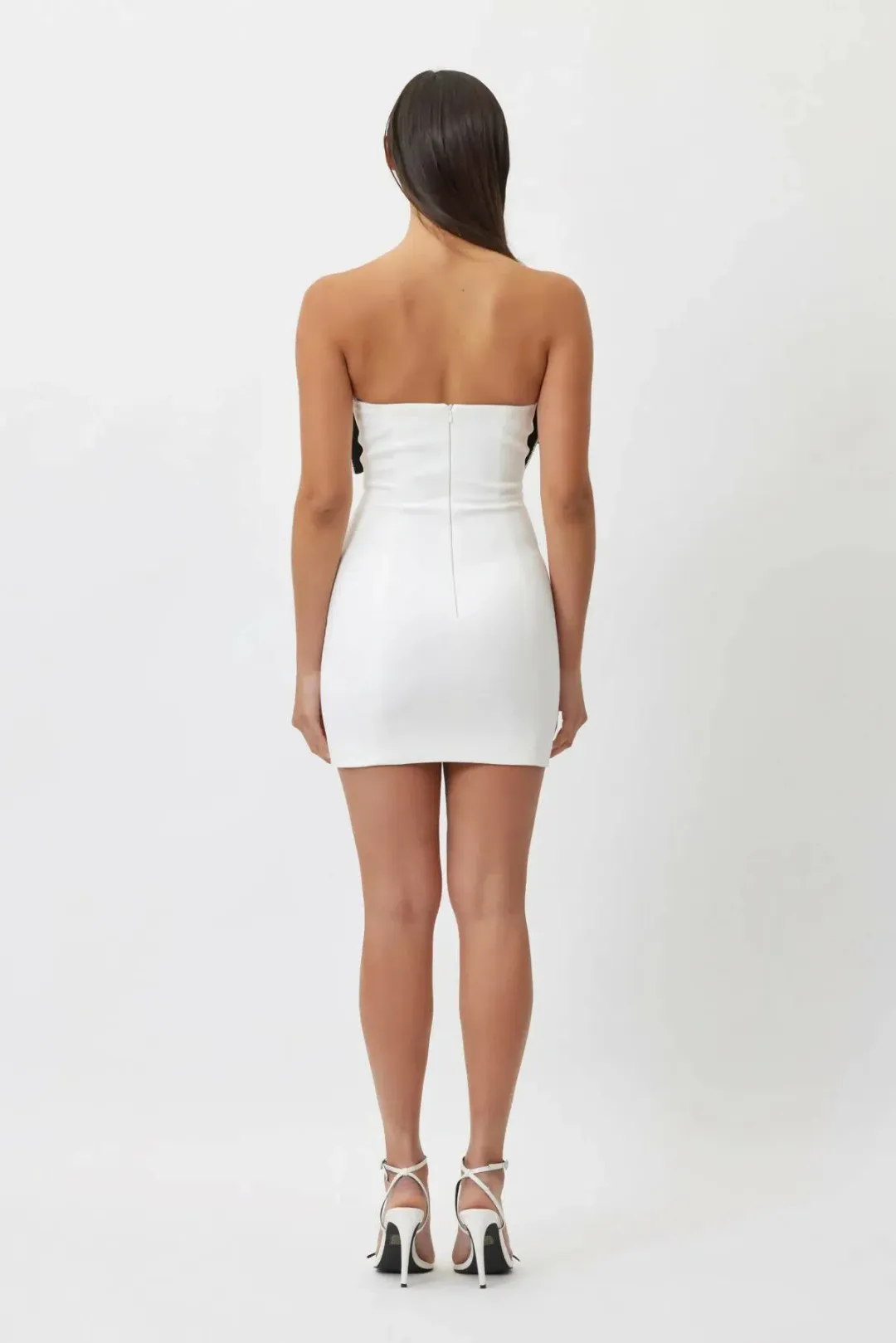 Bianca & Bridgett Rebecca Bow Mini Dress White Size 8 for rent on The Volte - main image
