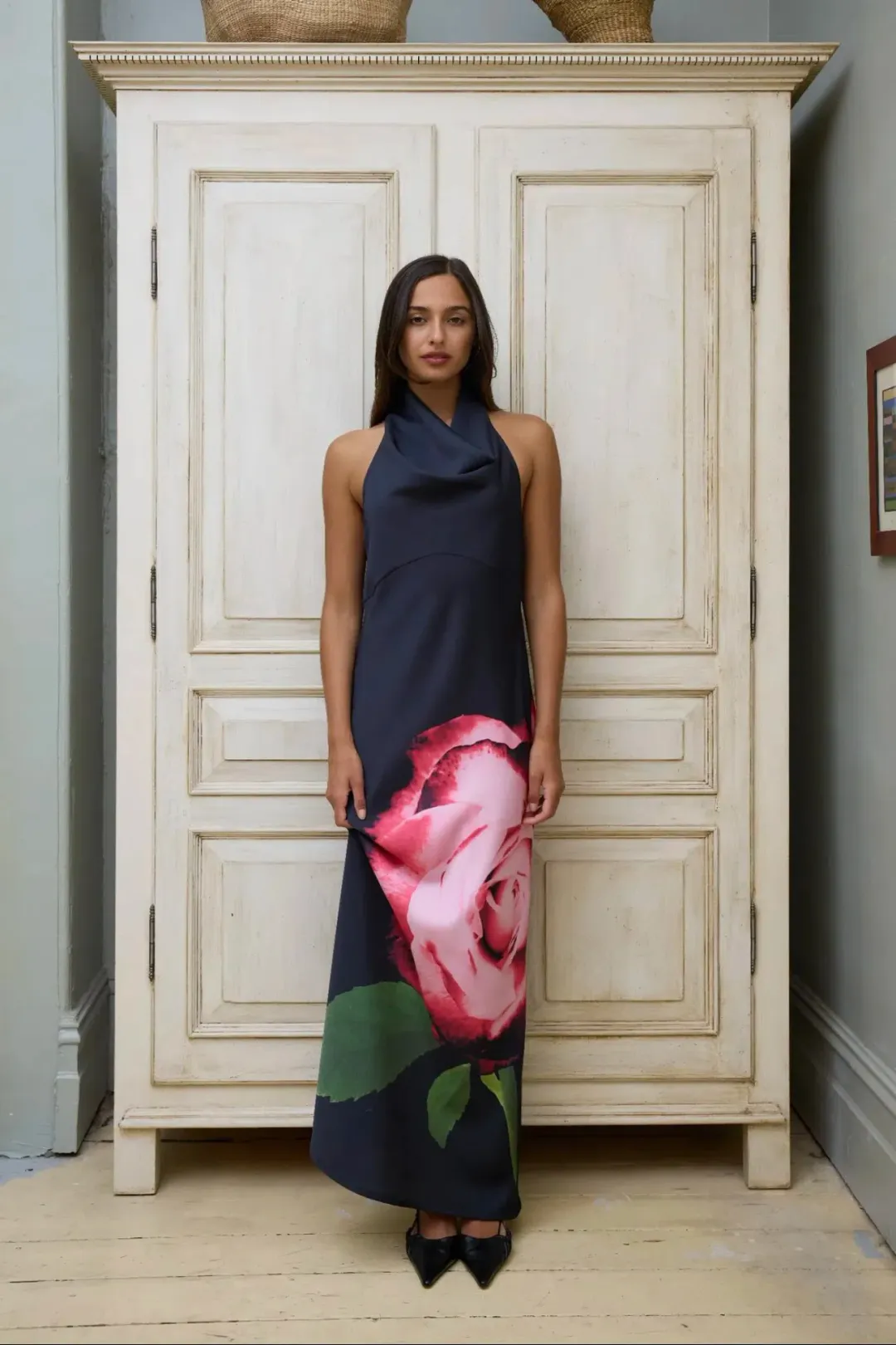 With Harper Lu Cowl Slip Dress Black Rose Size S / AU 8 for rent on The Volte - main image