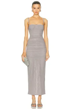 Sir the Label Jacques Gathered Midi Dress in Slate Grey Size 0 / XS/ AU 6 for rent on The Volte - image 4