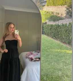 Morgan Strapless Ruched Midi Dress Size 6 for rent on The Volte - image 3