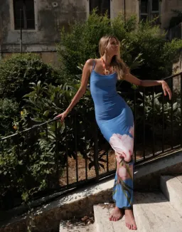 With Harper Lu Slip Dress Cobalt Peony Size S / AU 6 for rent on The Volte - image 5