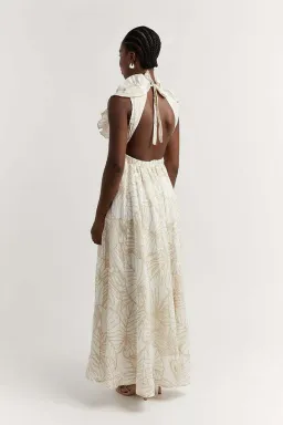 Dissh Malta Palm Frill Dress Print Size AU 8 for rent on The Volte - image 2