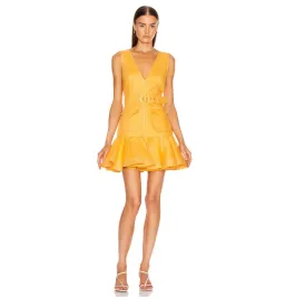 Zimmermann Super Eight Safari Mini Dress in Mango Size 0P / AU 6 for rent on The Volte - image 1