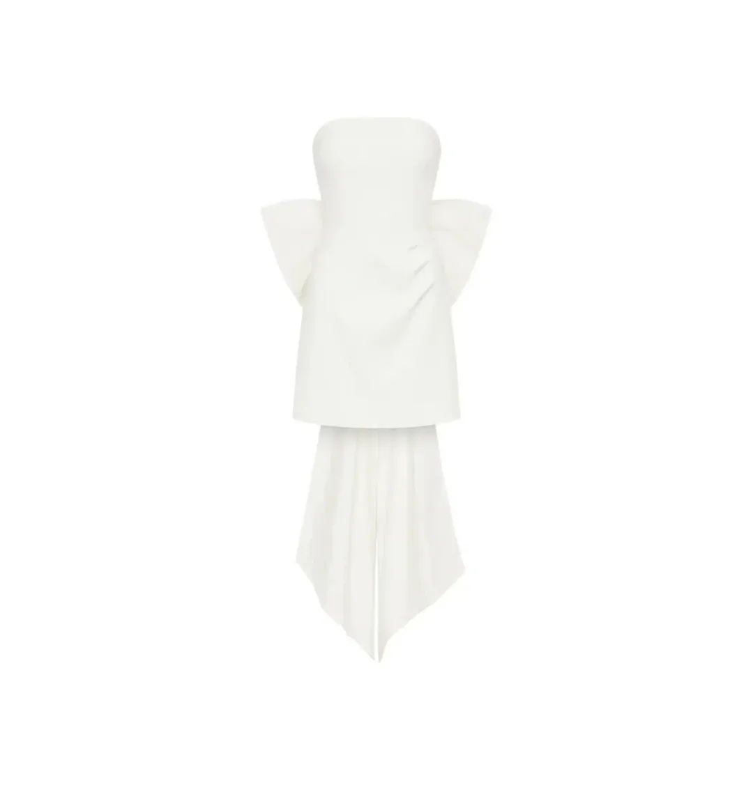 Rebecca Vallance White Daphne Mini Dress Ivory Size AU 6 for rent on The Volte - main image