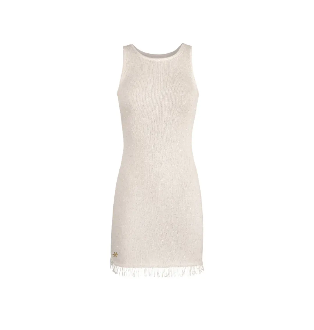 Asta Resort Natalia Mini Dress Ivory Sequin Size S / AU 8 for rent on The Volte - main image