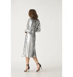 Rachel Gilbert Leopold Dress Silver Size 2 / AU 10 for rent on The Volte - image 2