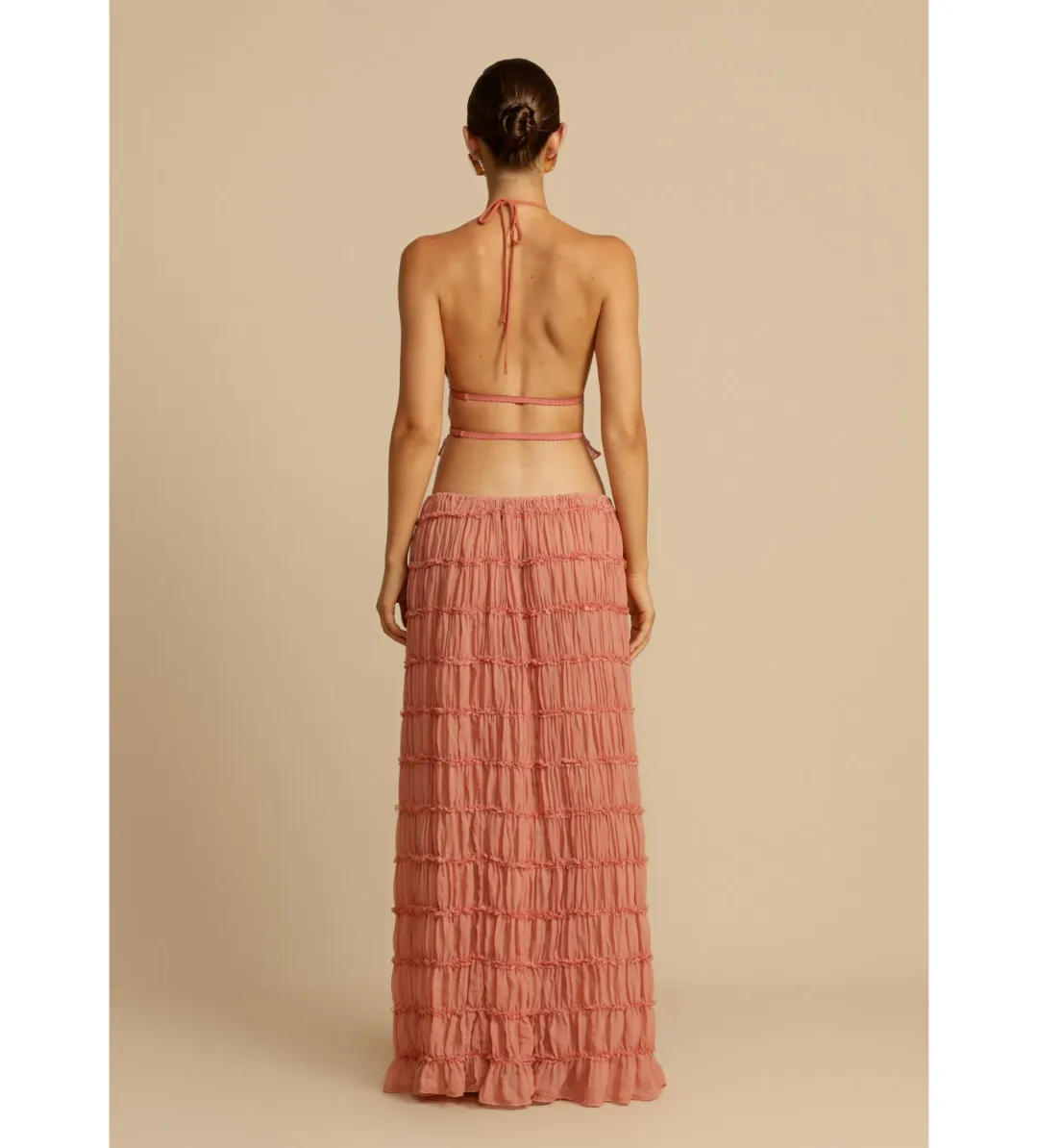 Arcina Ori Juliette Halter and Skirt Set in Peach Size 8 for rent on The Volte - main image