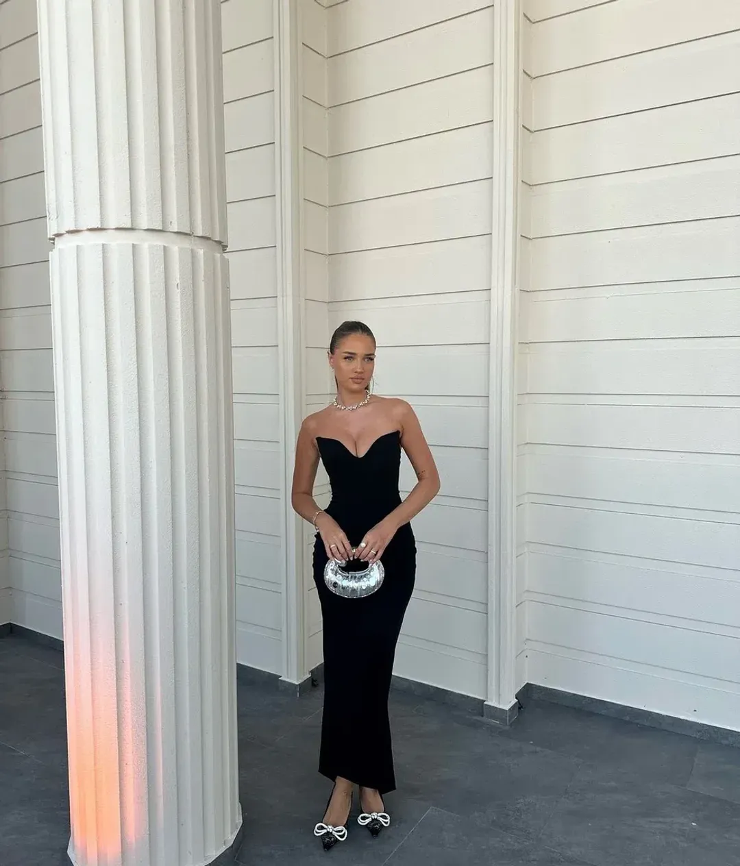 House of CB Sabine Strapless Corset Dress Black Size Small/Au 8 for rent on The Volte - main image