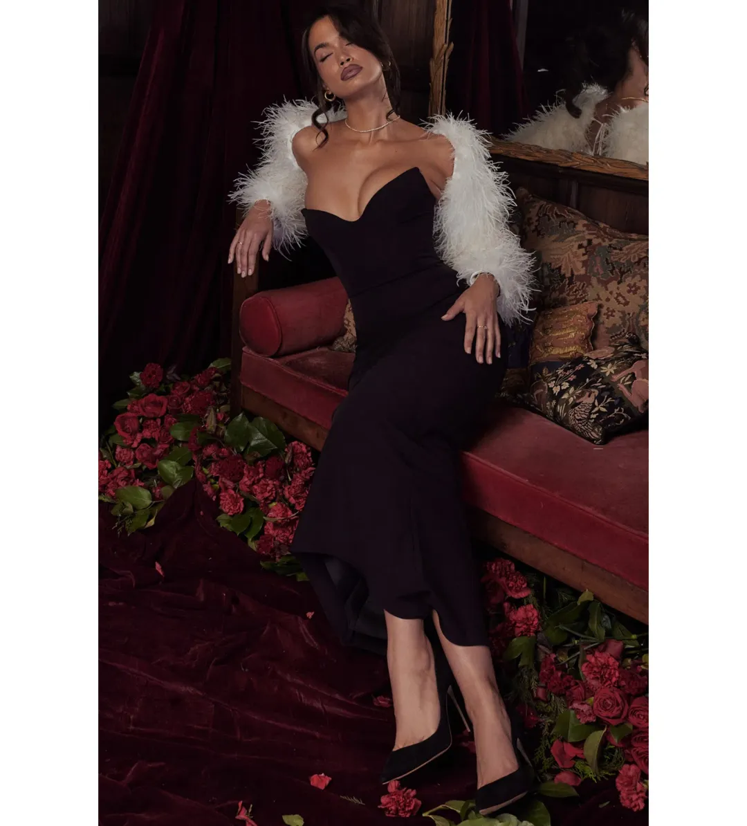 House of CB Sabine Strapless Corset Dress Black Medium/Au 10 for rent on The Volte - main image