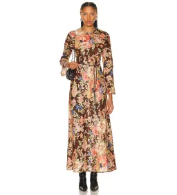 Zimmermann The August Bias Long Dress in Chocolate Floral  Size 2 / Au 12  for rent on The Volte - image 1