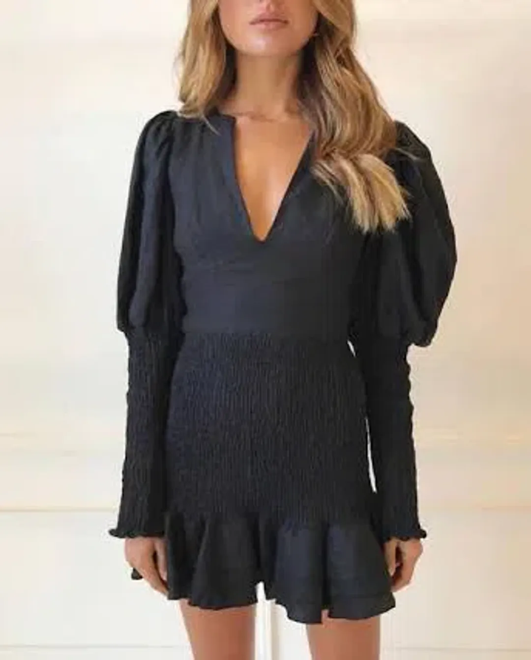 Joslin Studio Morgan Linen Dress Black Size 8  for rent on The Volte - main image