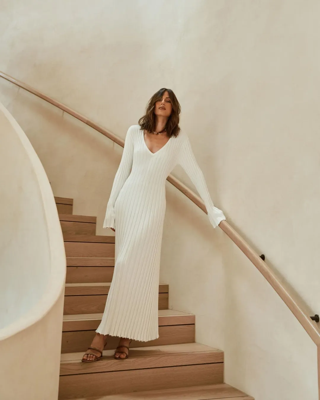 Dissh Reign Sleeved Knit Dress White Size 10 for rent on The Volte - main image