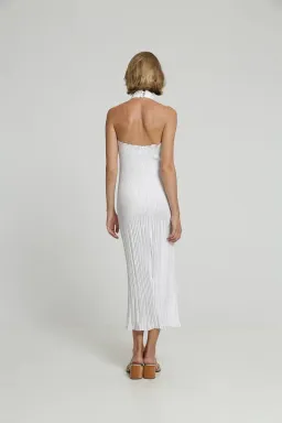 L'Idee Soirée Pleated Halter Gown White Size 6 for rent on The Volte - image 3