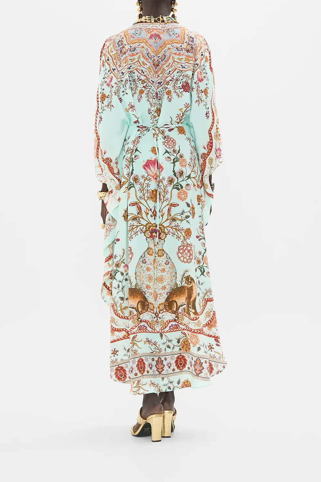 Camilla Weaving Worlds Gathered Waist Kaftan Floral One Size for rent on The Volte - main image